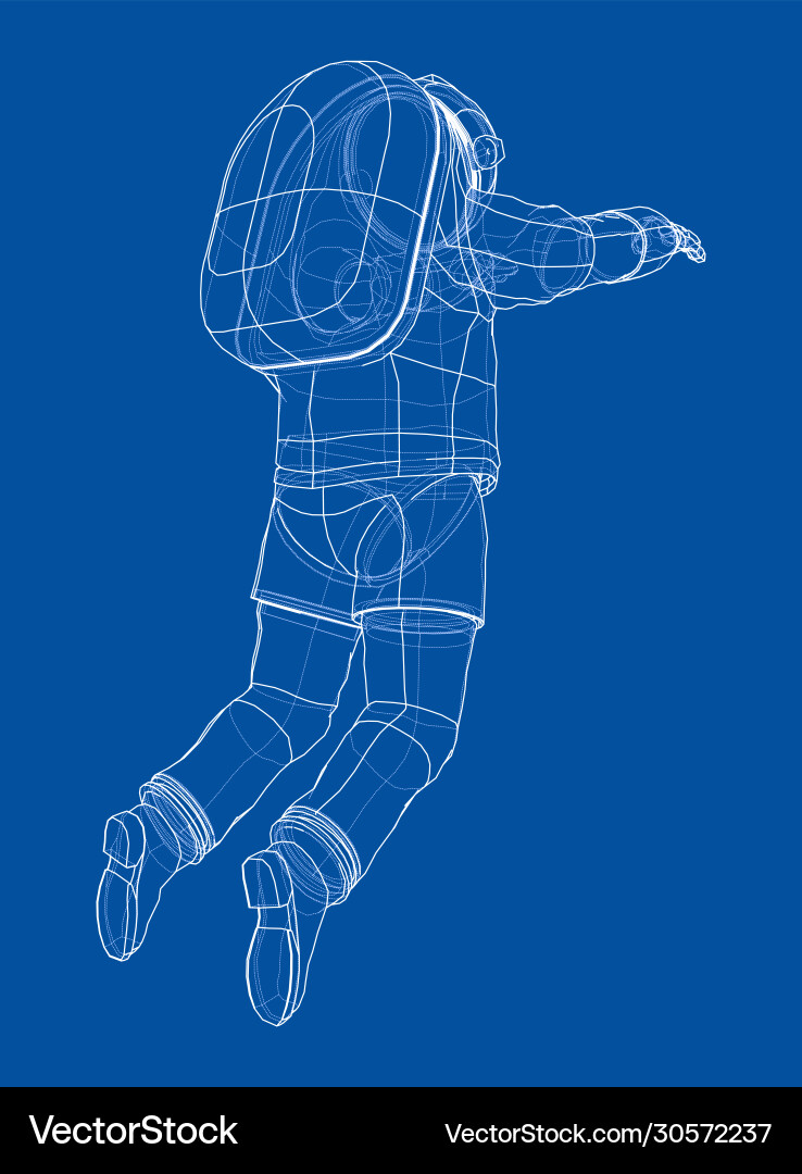 Astronaut concept rendering 3d vector image