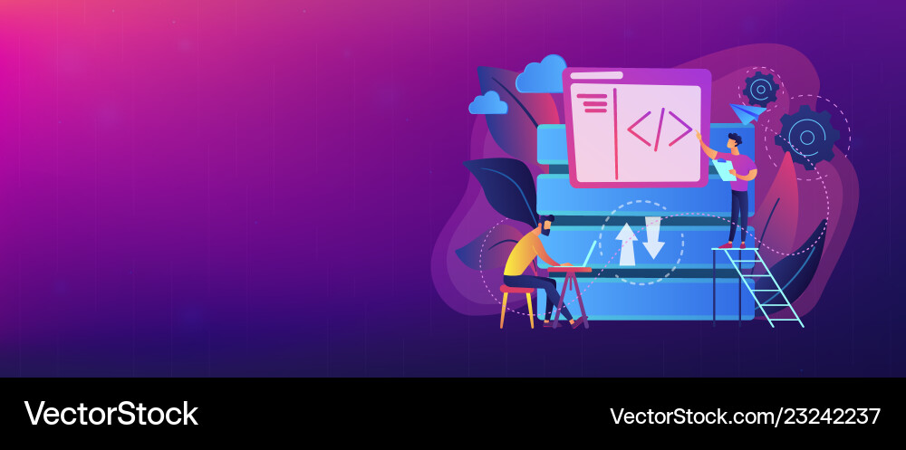 Big data developer header banner Big data developer header banner Vector Image