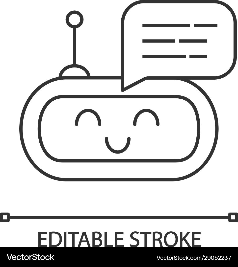 Chatbot message linear icon Chatbot message linear icon vector image