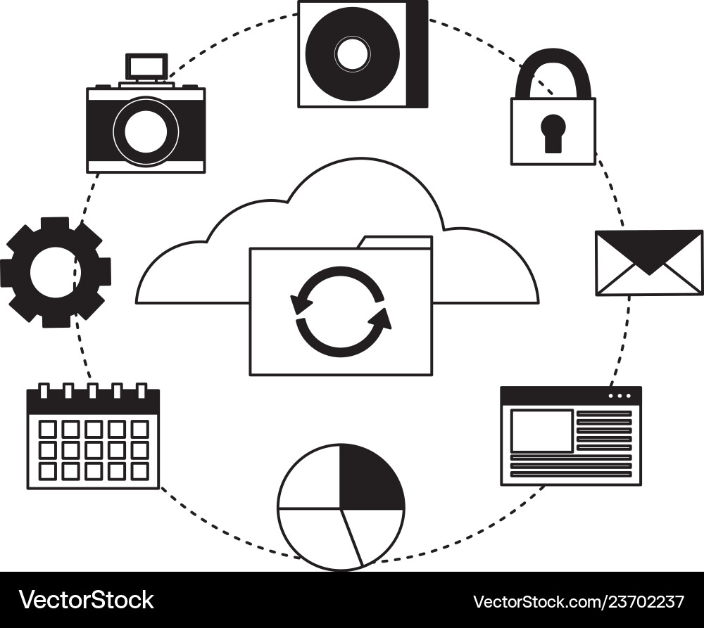Cloud computing folder reload items Cloud computing folder reload items vector image