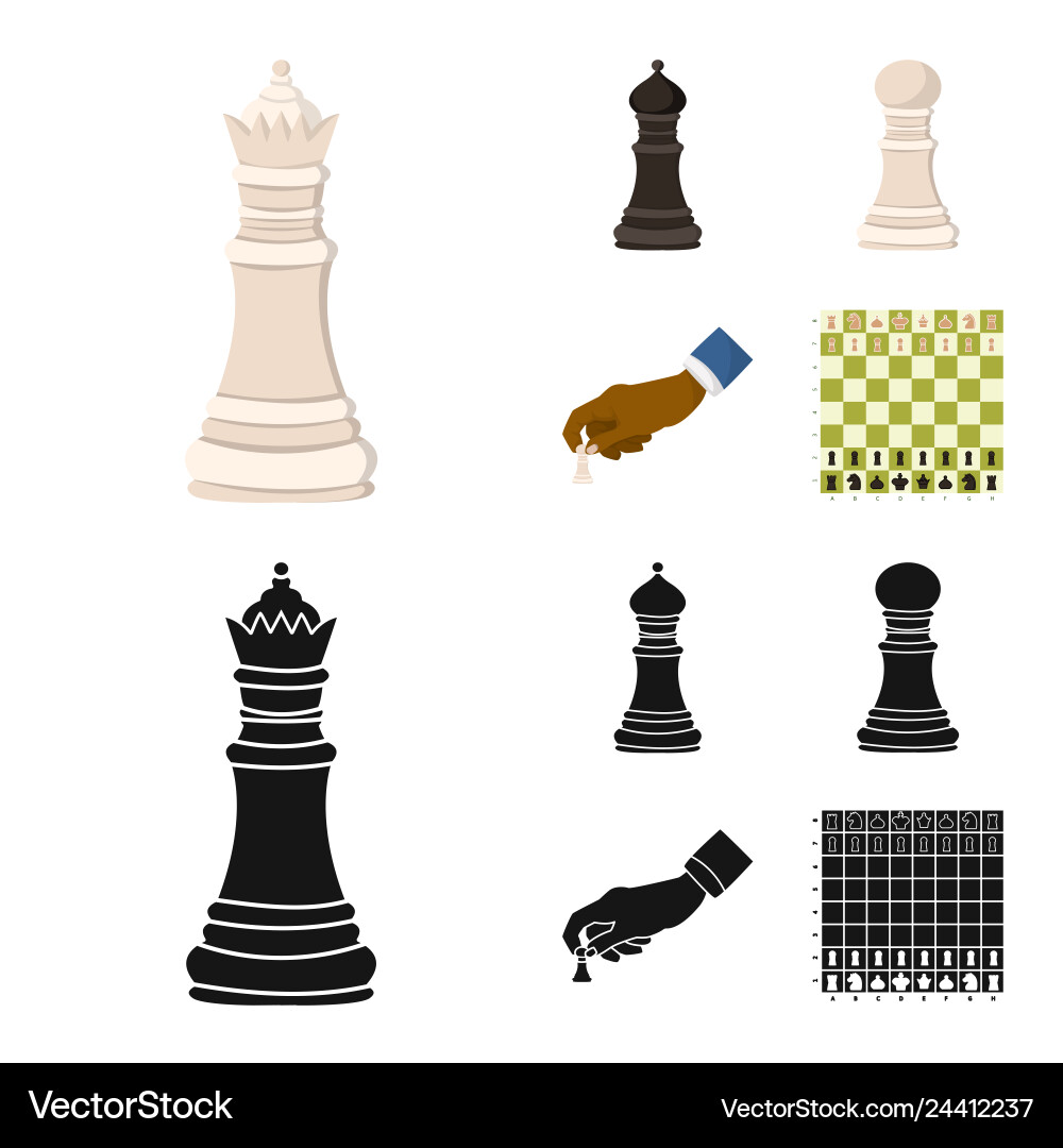 Design of checkmate and thin symbol set Design of checkmate and thin symbol set vector image