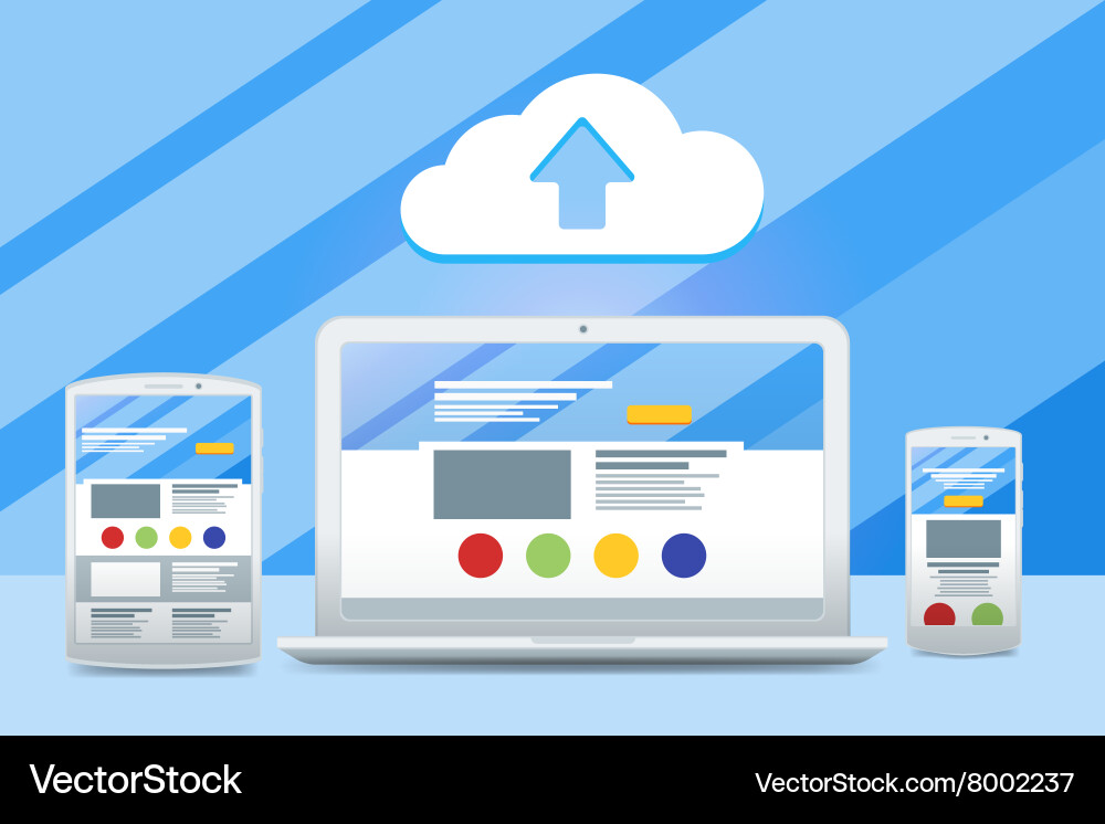 Development of adaptive design and a cloud service vector image