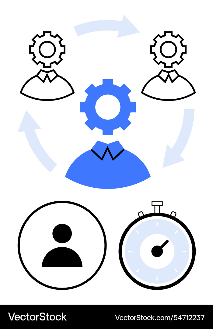Efficient workflow management with team Efficient workflow management with team vector image