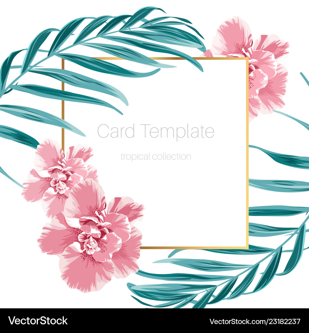 Exotic camelia flowers and green tropical jungle Exotic camelia flowers and green tropical jungle vector image