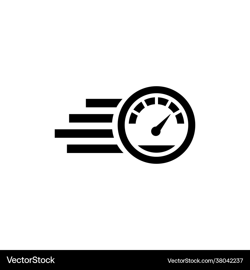 Fast speedometer high speed flat icon simple Fast speedometer high speed flat icon simple Vector Image