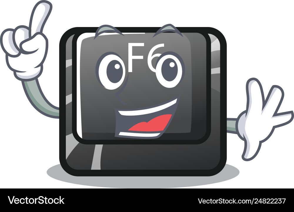 Finger f6 button installed on character computer Vector Image