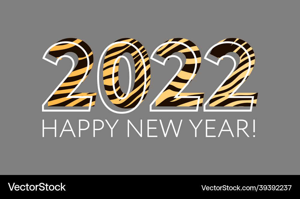 Happy chinese new year 2022 striped fluffy black Happy chinese new year 2022 striped fluffy black vector image