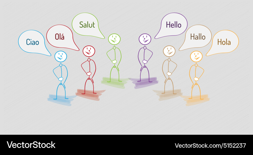Hello in many languages vector image