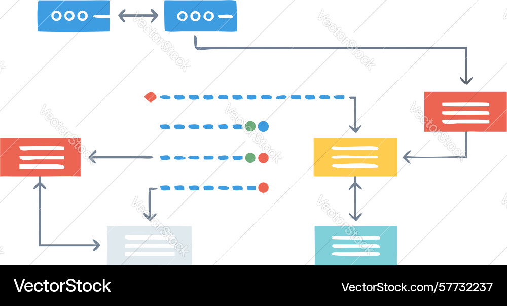 Hierarchical flowchart - organizational structure Vector Image
