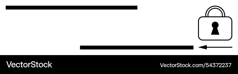 Horizontal line with lock icon representing secure Horizontal line with lock icon representing secure vector image