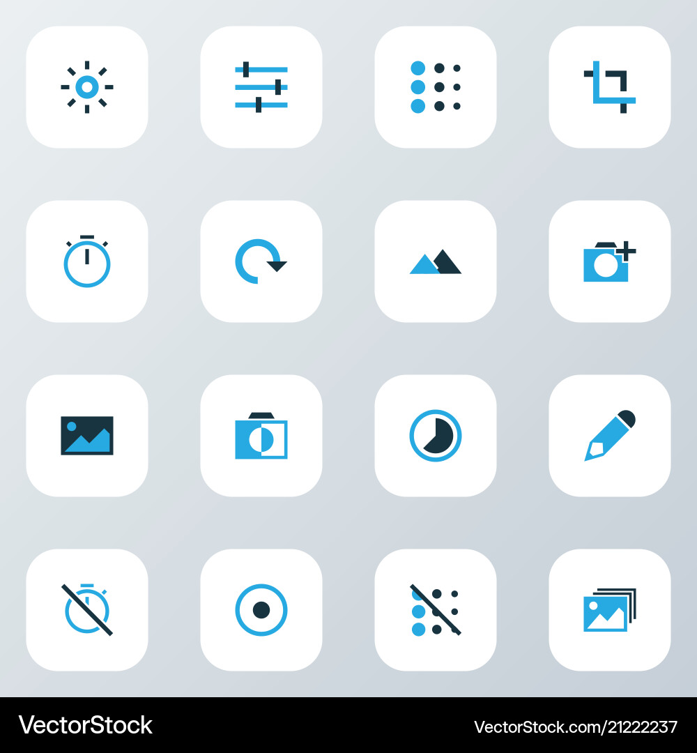 Image icons colored set with monochrome edit Image icons colored set with monochrome edit vector image