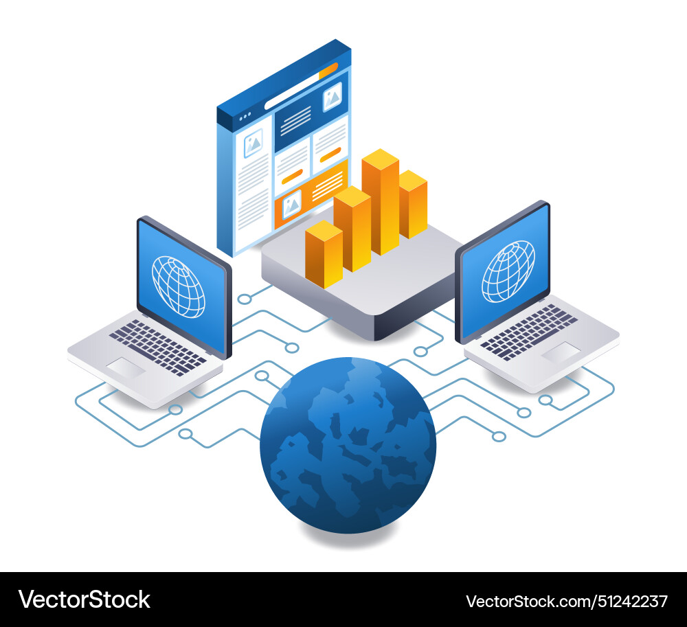Internet application developer technology vector image