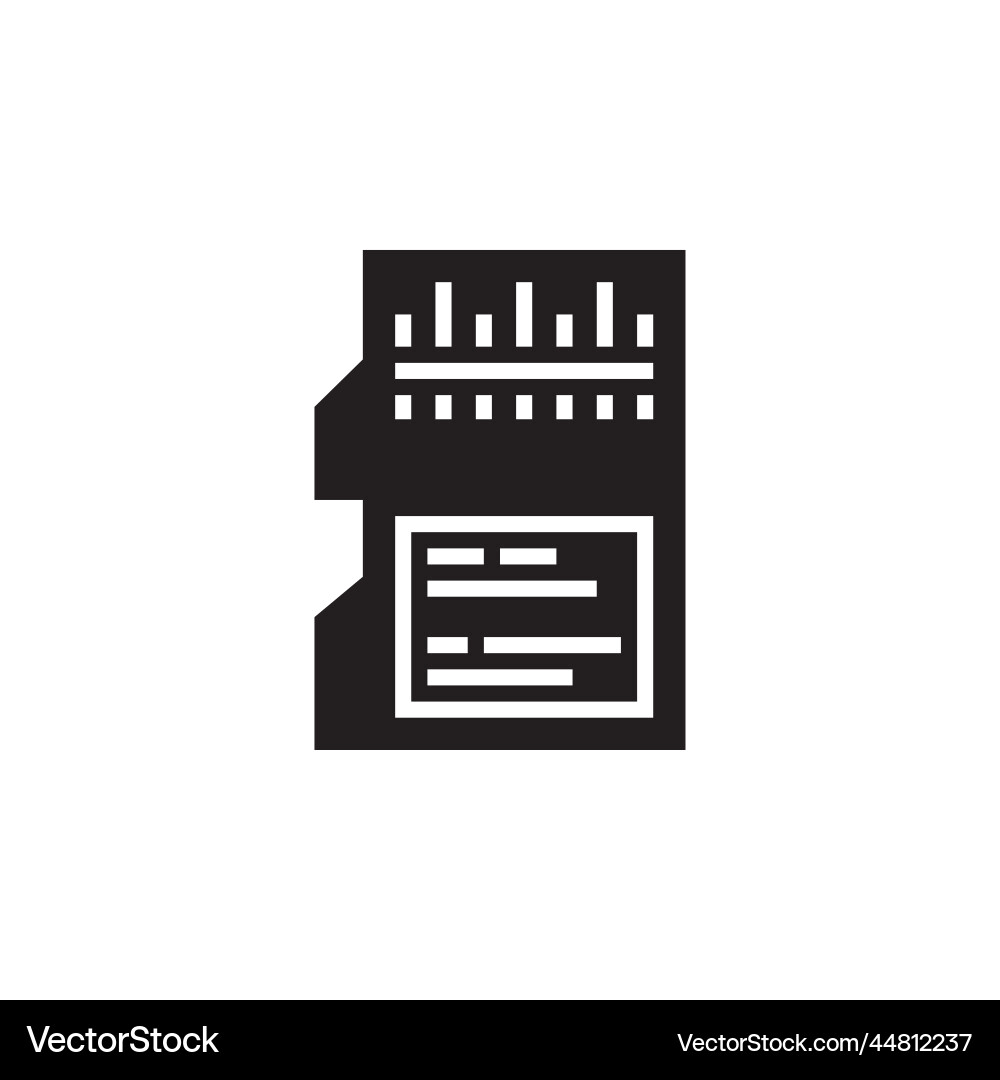 Memory card icon computer component solid Memory card icon computer component solid vector image