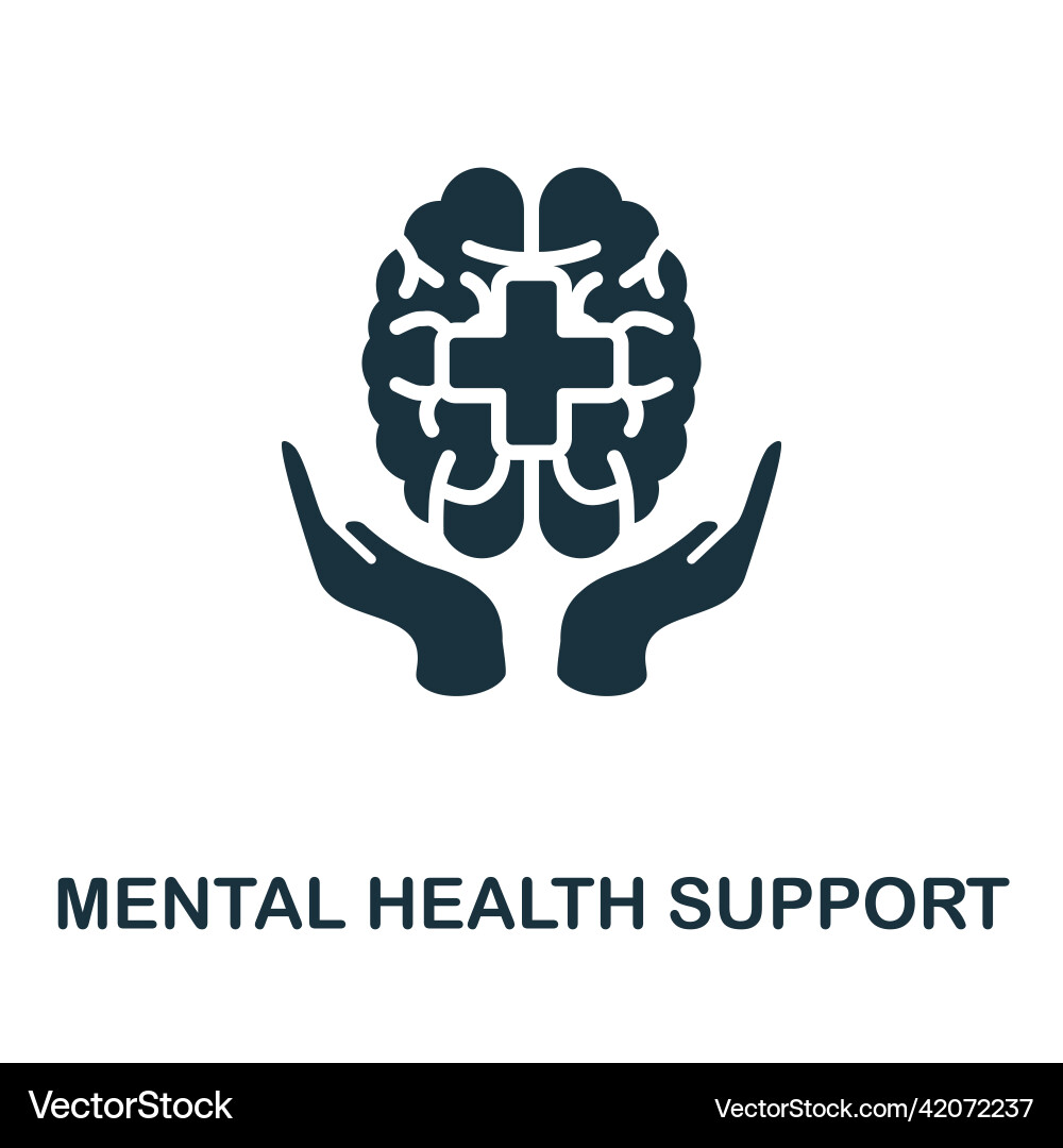 Mental health support icon simple element from Mental health support icon simple element from vector image