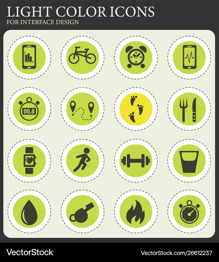Monitoring apps icon set Vector Image