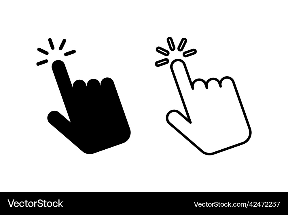 Mouse cursor of the hand that is clicking pointer vector image