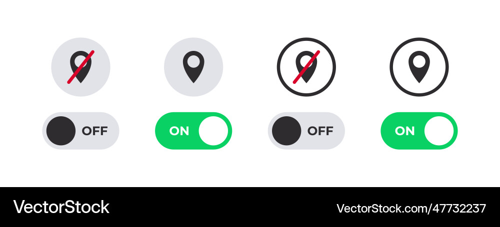 On and off switch icons enable or disable On and off switch icons enable or disable vector image