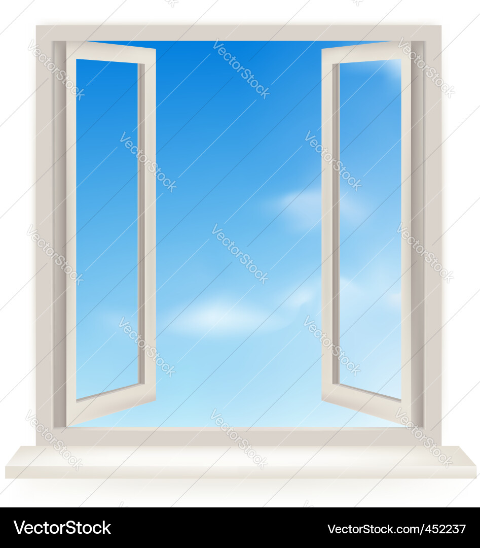 Open Window View Vector Image