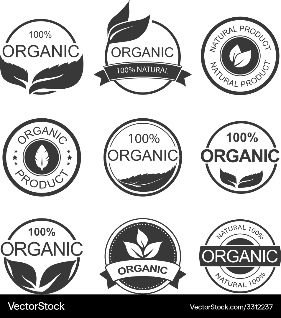 Organic Labels & Elements Royalty Free Vector Image