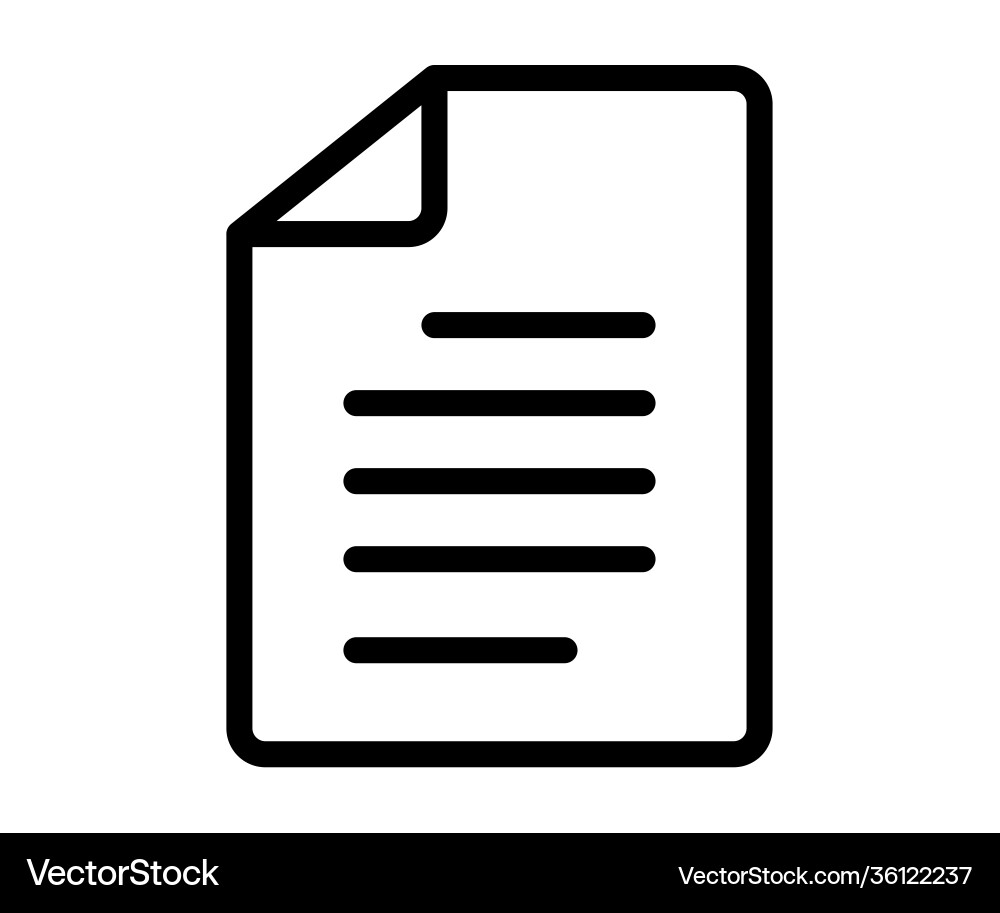 Paper document file single isolated icon vector image