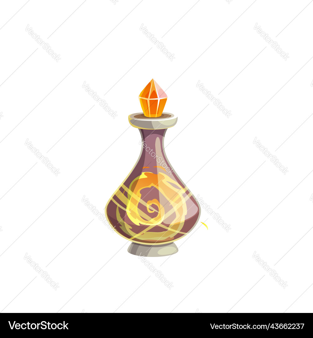 Potion bottle icon elixir in glass flask vector image