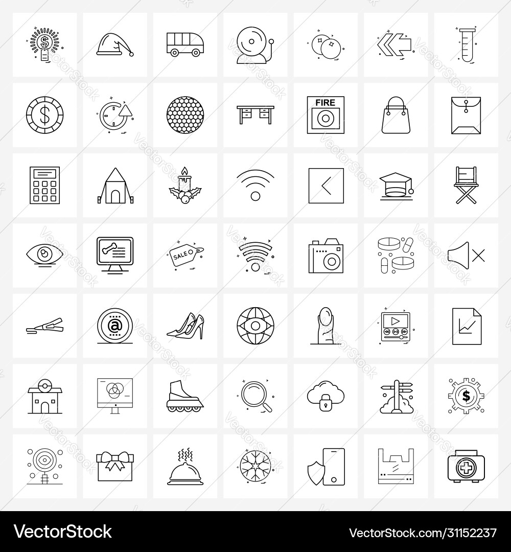 Set 49 simple line icons for web and print Vector Image