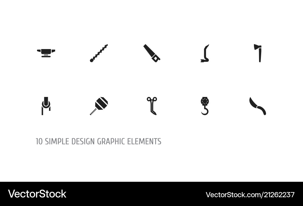 Set of 10 editable tools icons includes symbols Vector Image