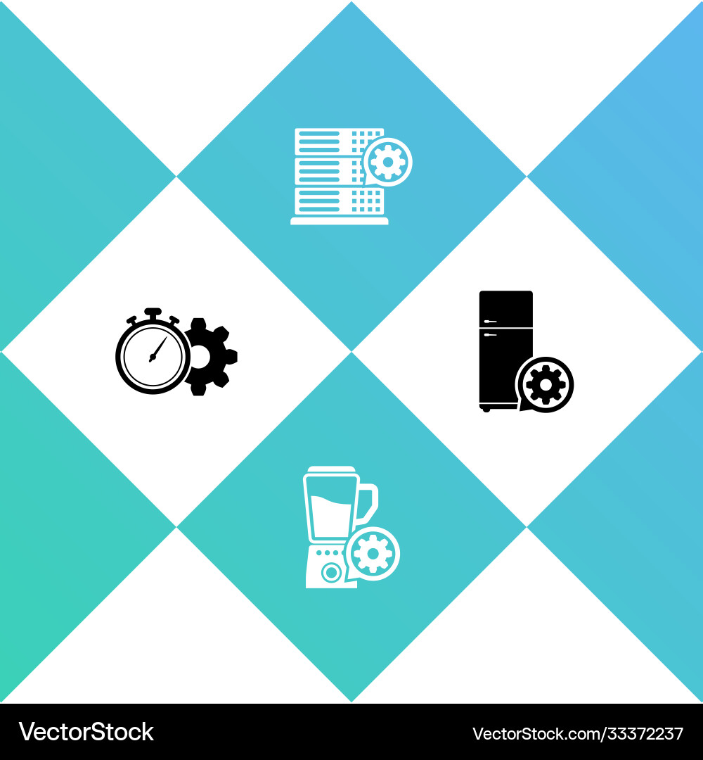 Set time management setting blender with bowl Set time management setting blender with bowl vector image