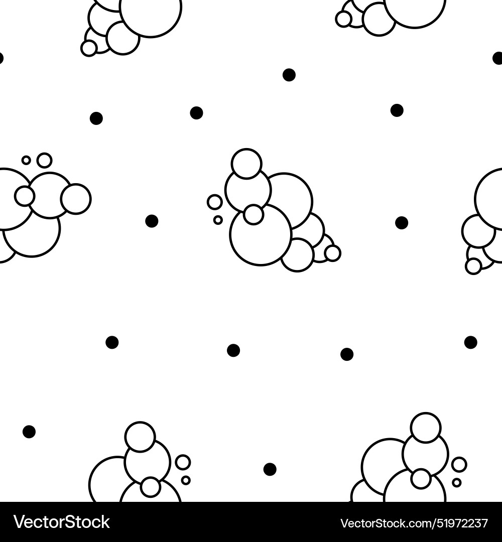 Soap bubbles seamless pattern coloring page Vector Image