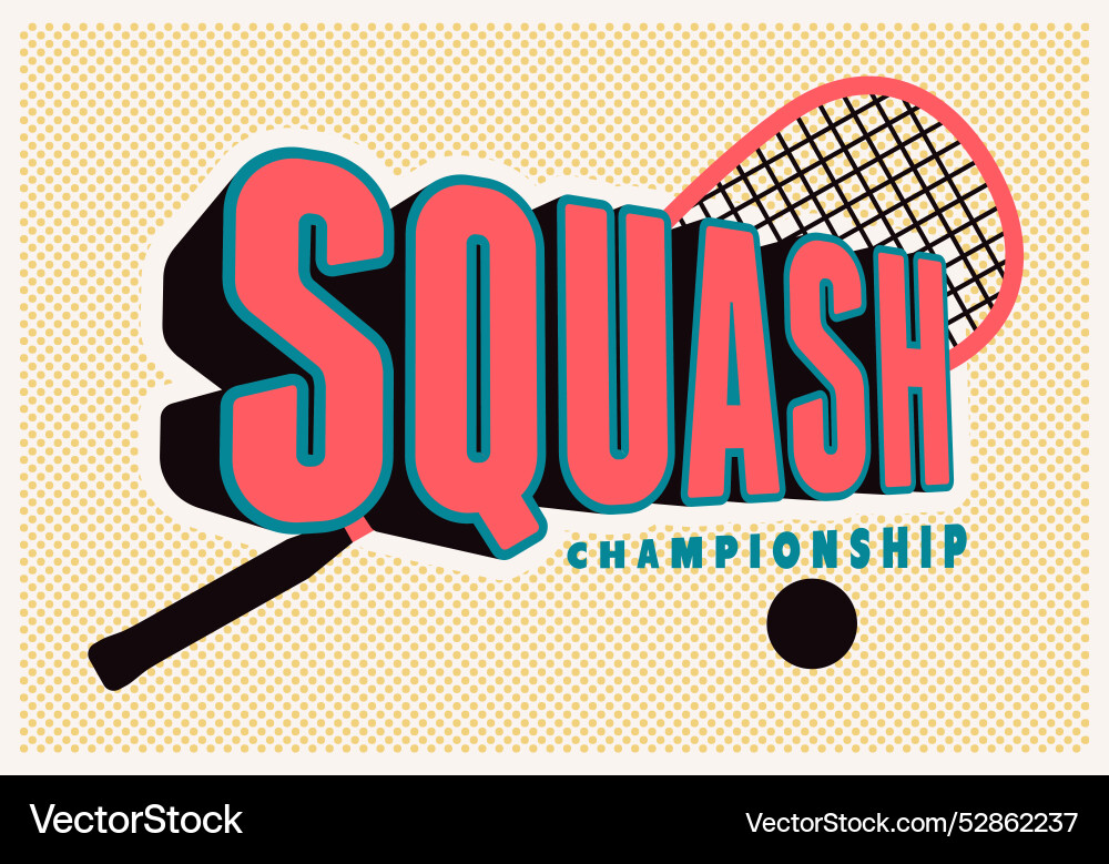 Squash Meisterschaft typografische Vintage Poster Squash Meisterschaft typografische Vintage Poster vektorbild
