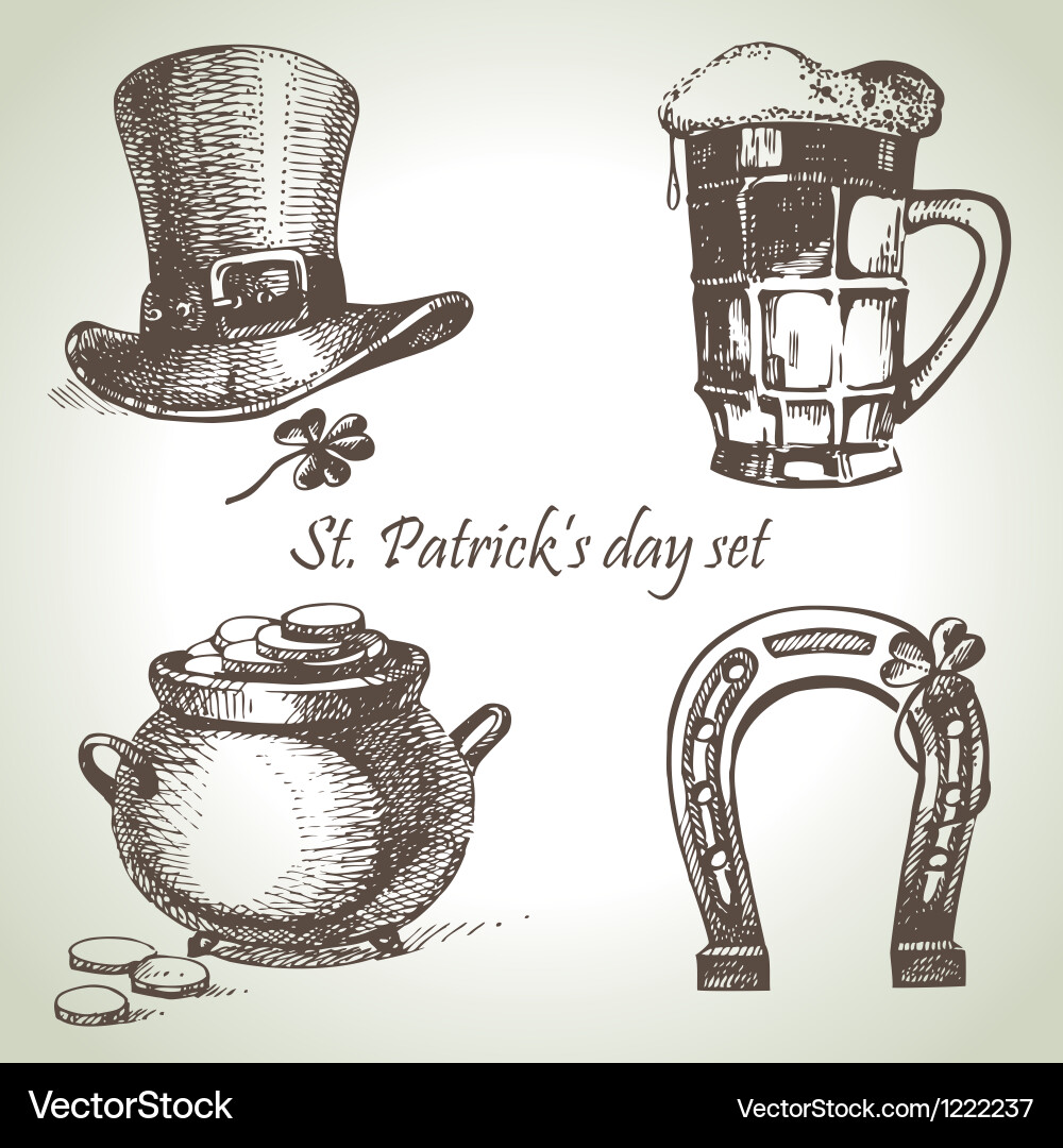 St patricks day set Royalty Free Vector Image - VectorStock