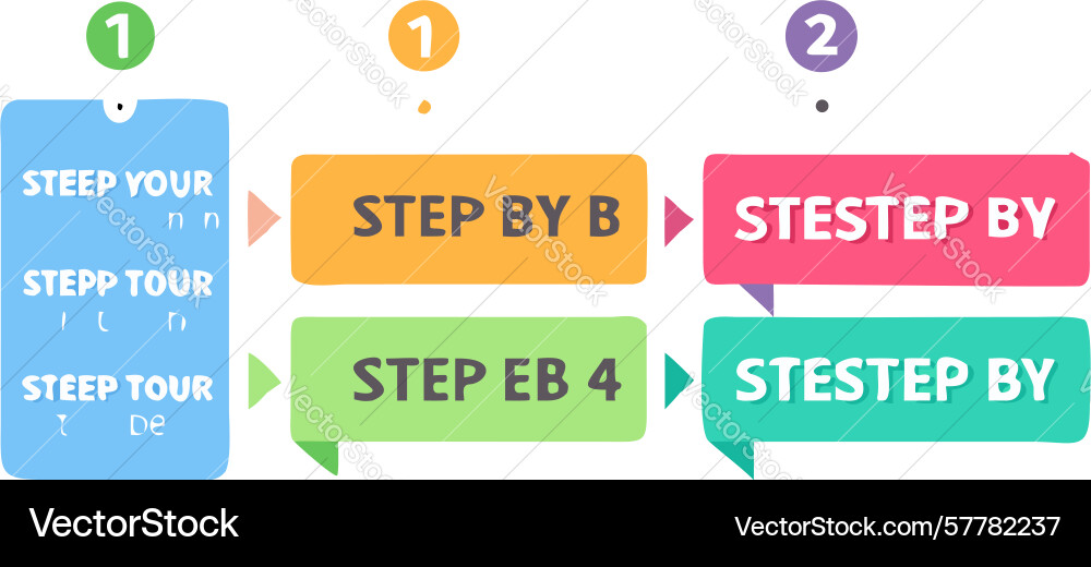 Step-by-step instruction guide infographic design Vector Image