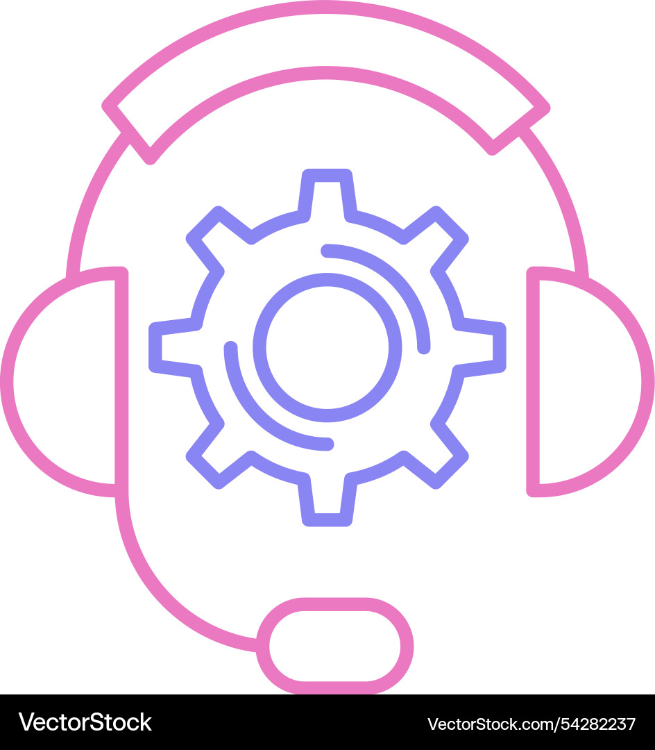Technical support line two colour icon Vector Image