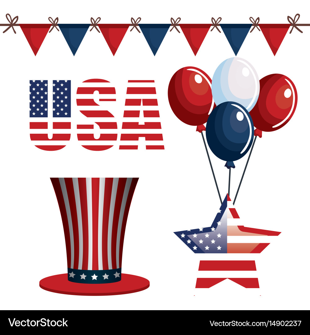 Usa related objects Vector Image