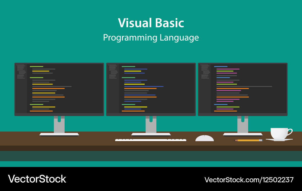 Visual basic programming language Vector Image