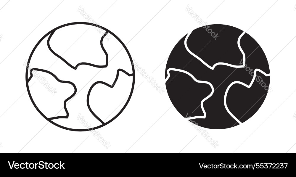 World icon set in thin line for web Vector Image