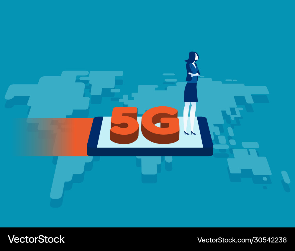 A 5g network system and internet speed wireless A 5g network system and internet speed wireless vector image