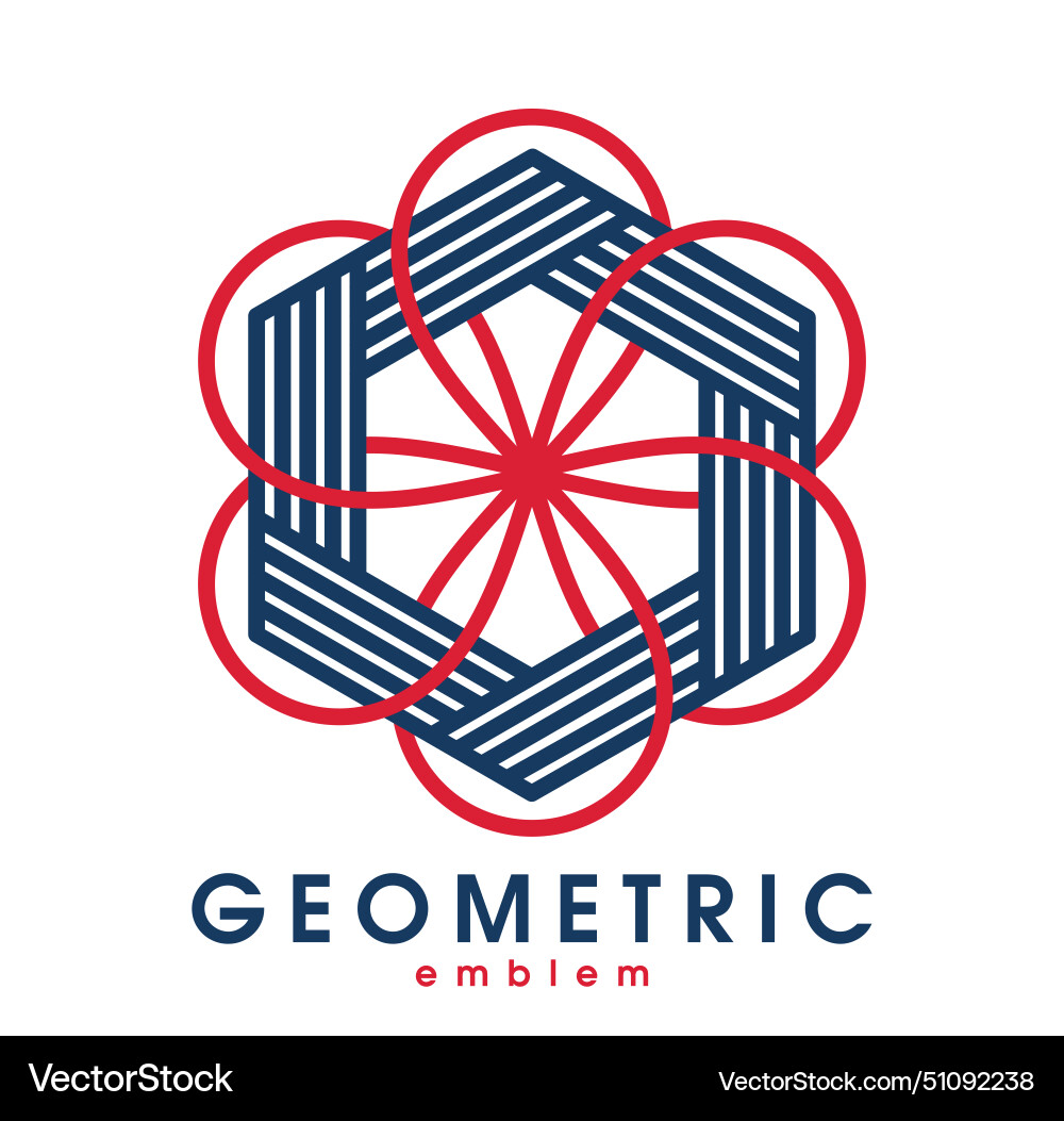 Abstract geometric flower symbol isolated Vector Image