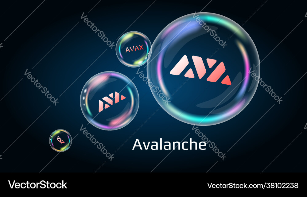 Avalanche avax token symbol in soap bubble coin Avalanche avax token symbol in soap bubble coin vector image