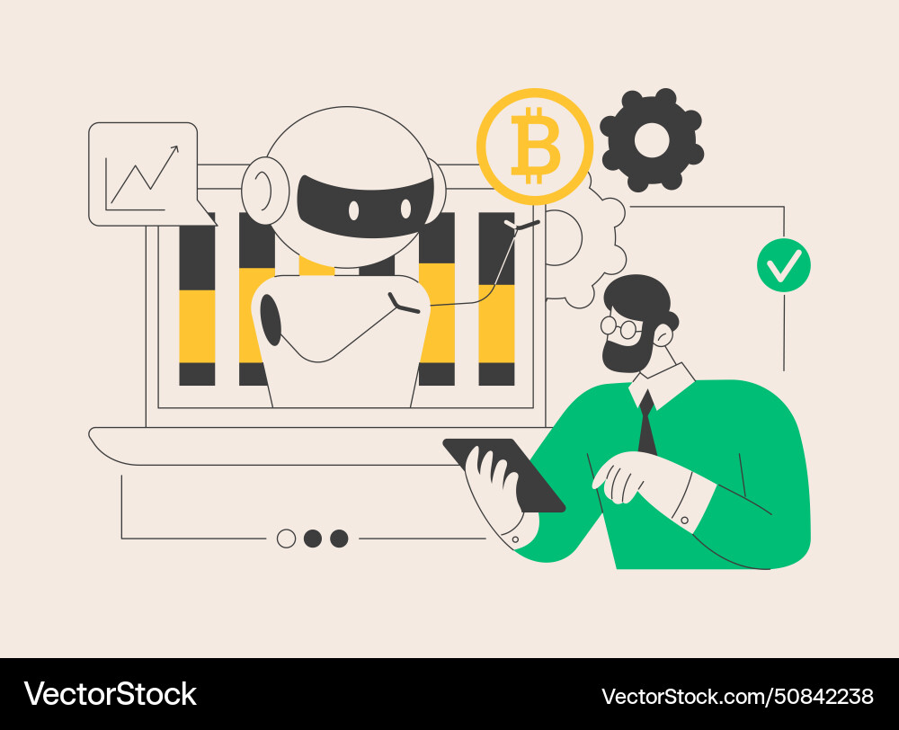 Crypto trading bot abstract concept Crypto trading bot abstract concept vector image