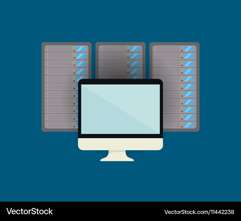 Database storage computer vector image