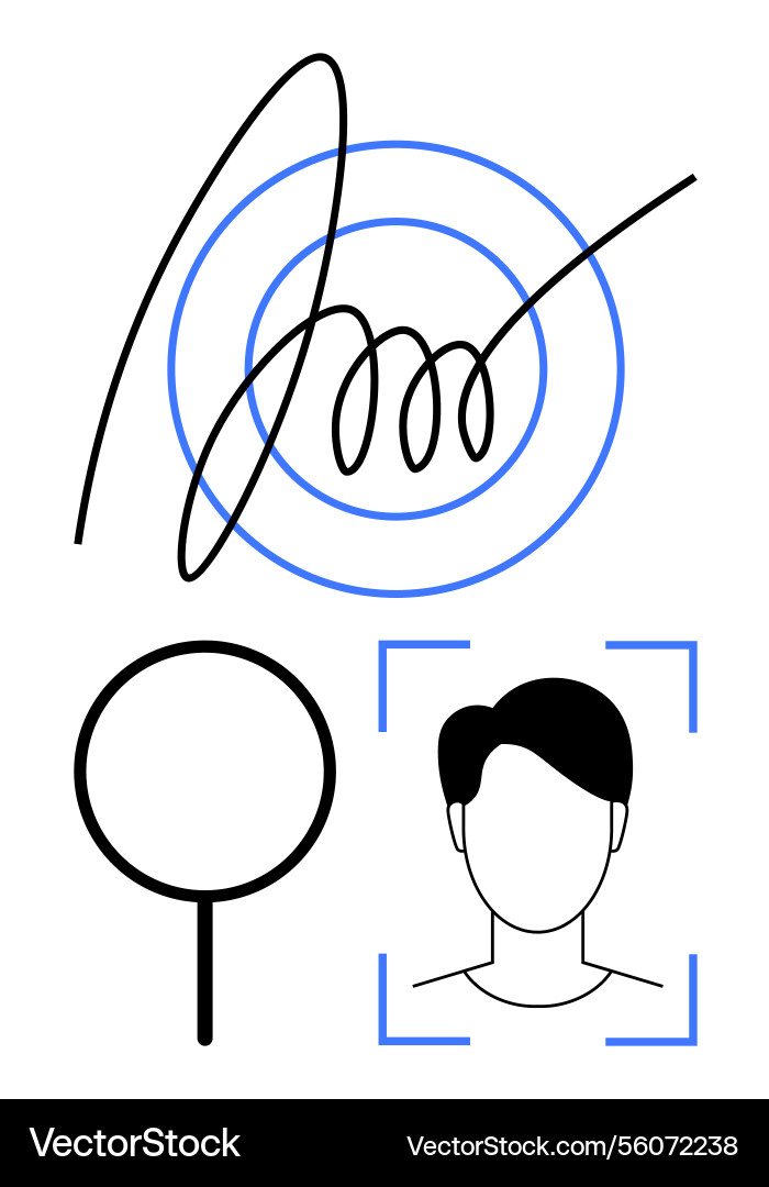 Digital identity verification concept with face Vector Image