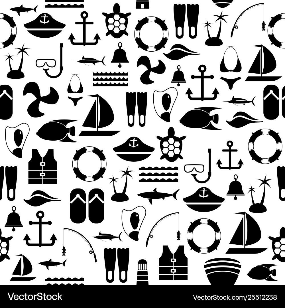 Diving seamless pattern background icon vector image