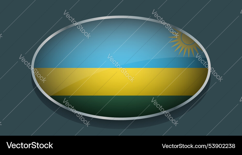 Eclipse shape of rwanda flag with original color Vector Image