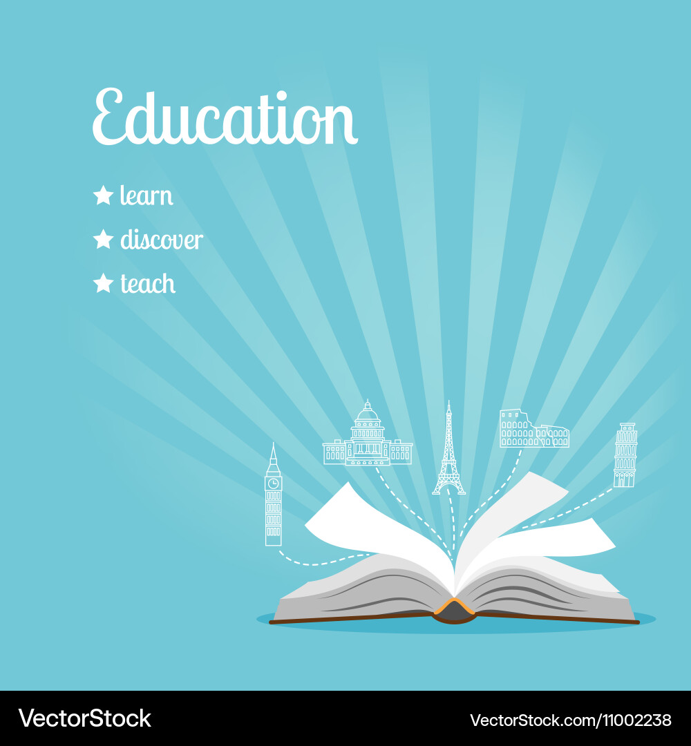 Education Background with Text Elements Vector Image
