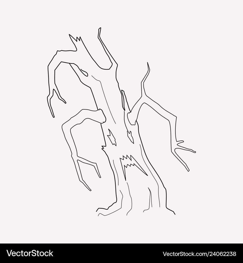Evil tree icon line element Evil tree icon line element vector image
