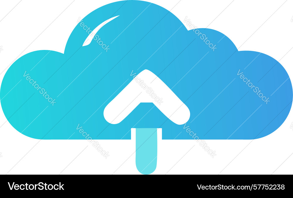 Filled cloud upload icon for seamless data vector image