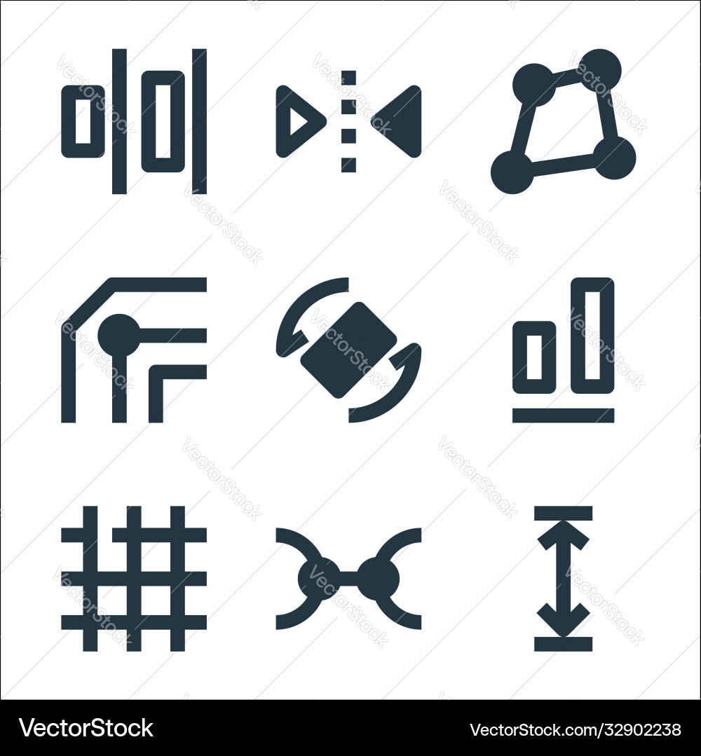 Graphic design line icons linear set quality Graphic design line icons linear set quality Vector Image