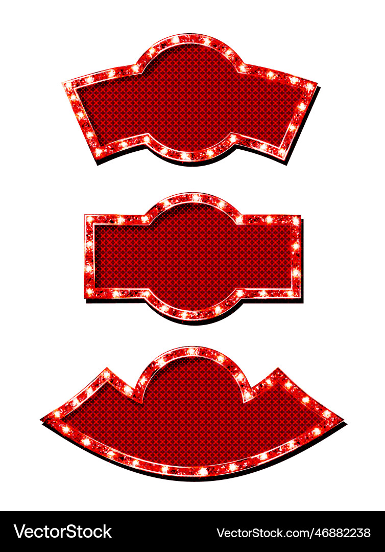 Isolated set of mirror with bulb frame Vector Image
