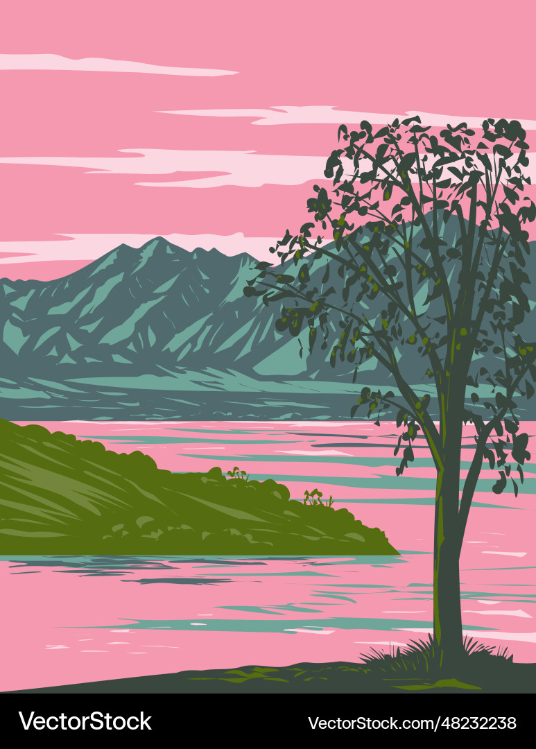 Lake havasu in california and arizona usa wpa art Lake havasu in california and arizona usa wpa art vector image